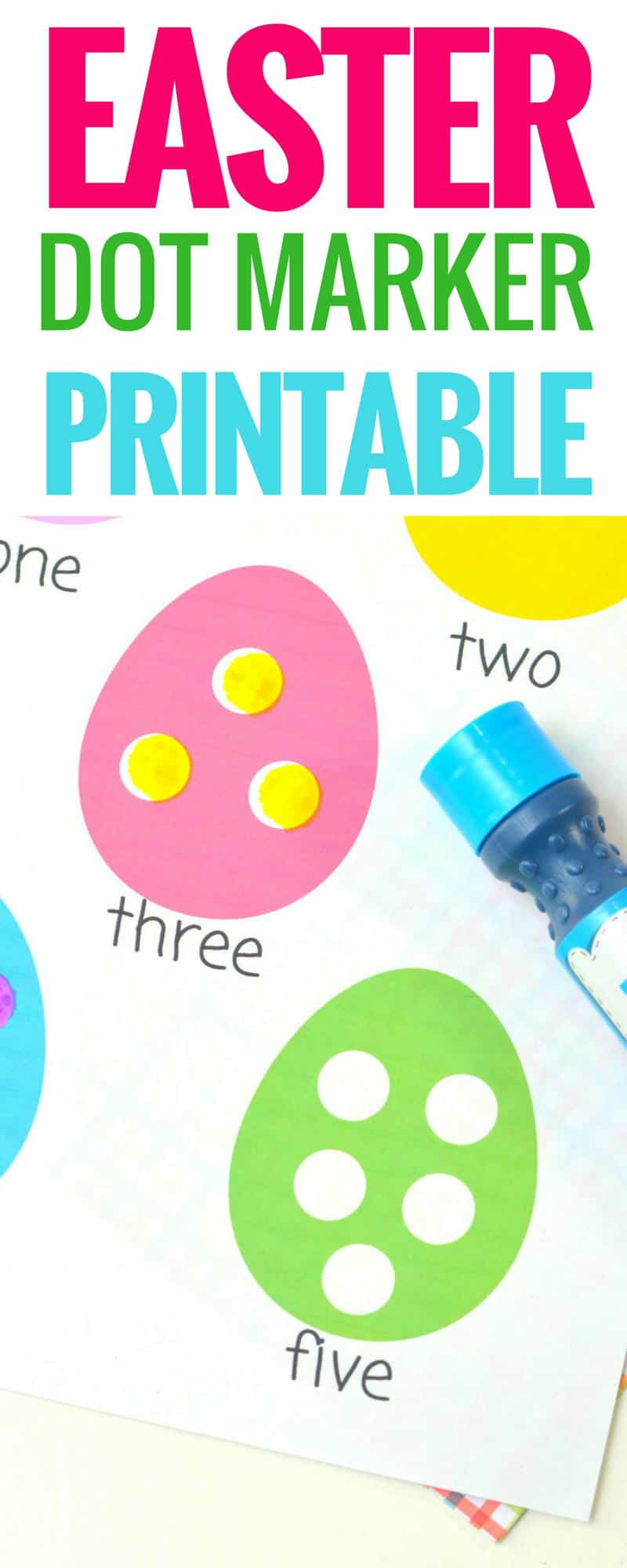 Easter dot marker printable. Easter's the perfect time to cuddle up with the kids and have some fun with some number and counting activities! Dot markers are a lot of fun to use, plus they're low mess and easy to clean up. dot marker printable | free dot marker printable numbers | dot marker activities | dot marker kids | dot marker preschool | dot marker toddler | Counting activity for preschoolers