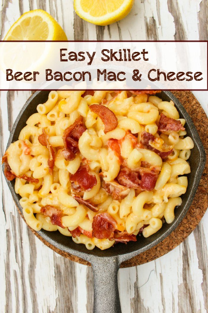 Easy Skillet Beer Bacon Mac and Cheese Recipe