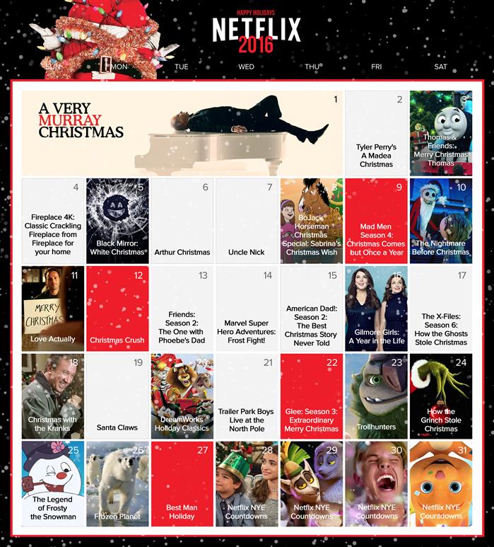 Netflix Canada Holiday Calendar