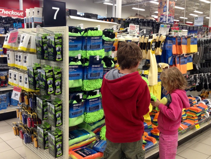 Organizing our Car with Canadian Tire shopping for supplies