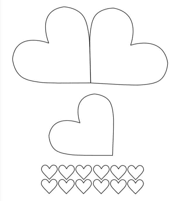 Printable Template for mothers day heart of paper for teens