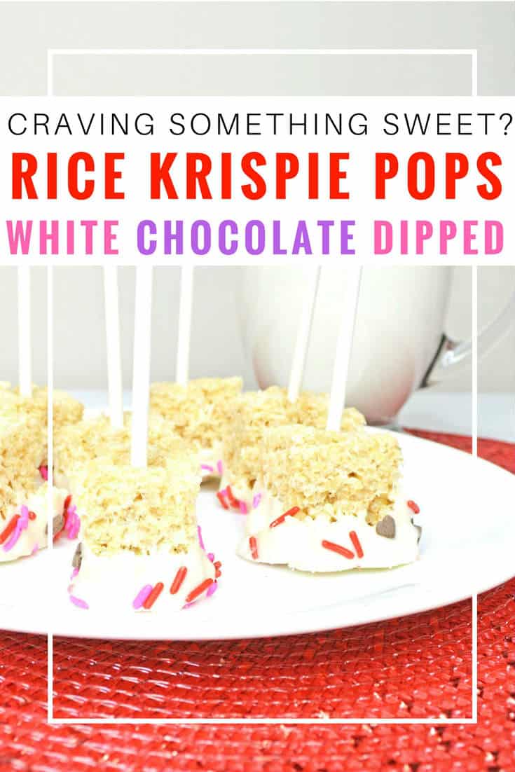 white chocolate dipped Rice Krispie pops. These are easy to make, tasty and a lot of fun. It's a great recipe to make with the kids, and we're looking forward to making them for a party or birthday soon! We've made these with white chocolate and sprinkles, but you could use any toppings you like! Rice Krispie treats | Rice Krispie pops | Rice Krispie pops birthday | Rice Krispie pops recipe | How to make Rice Krispie pops | pink Rice Krispie pops | Rice Krispie pops with sprinkles | Rice Krispie pops with sprinkles and marshmallows #ricekrispiestreats #ricekrispies #dessert #sweet #dessertrecipes