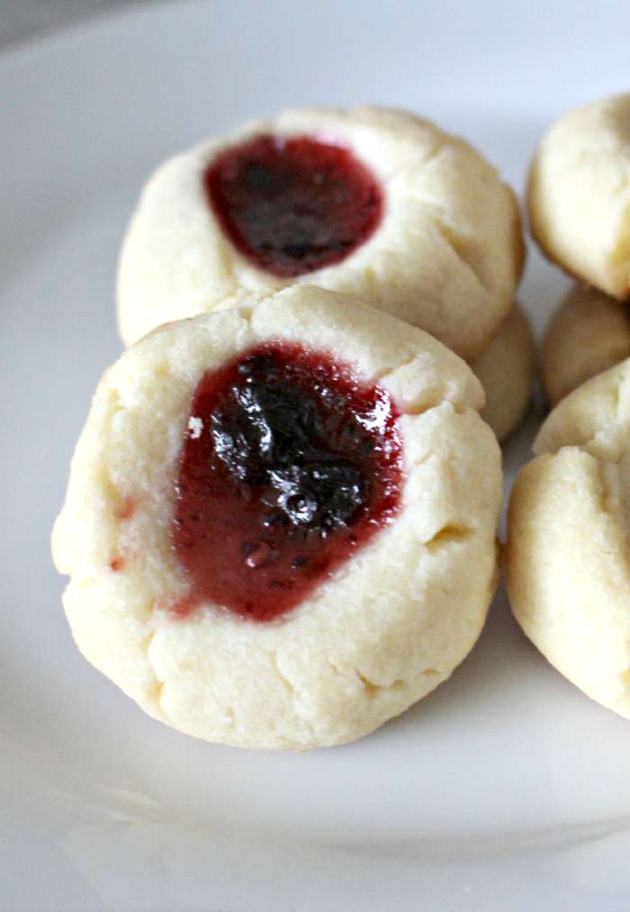 Smuckers Strawberry Jam Thumbprint cookies goodness tall