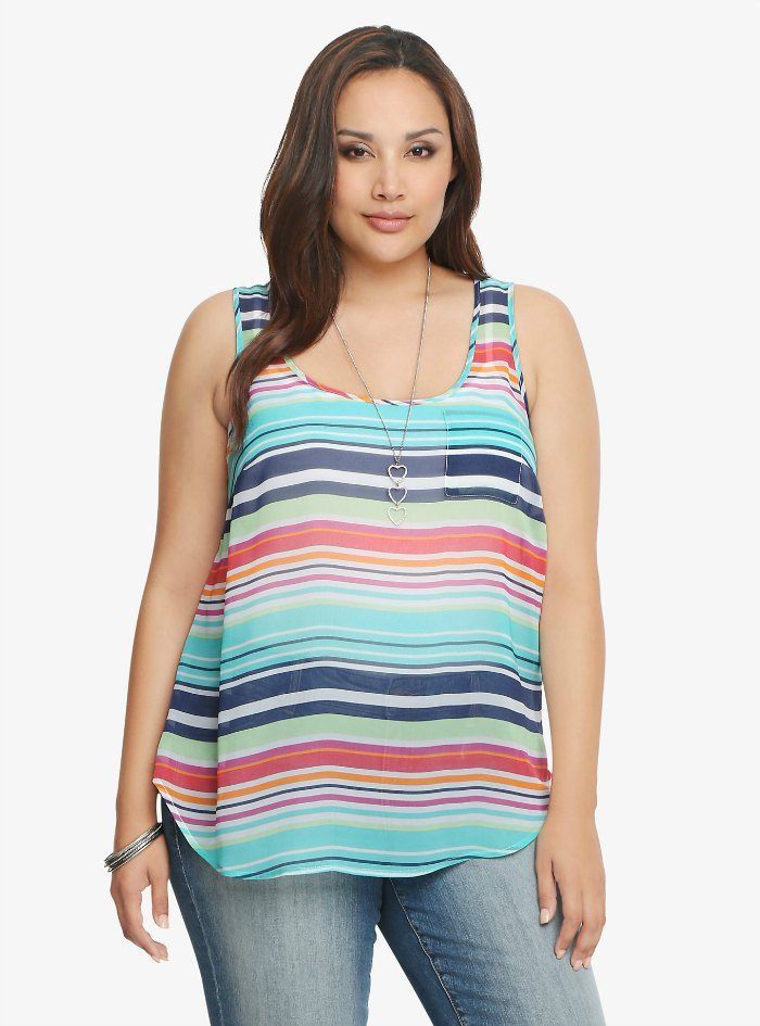 Striped Chiffon Tank Top from Torrid