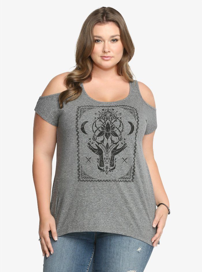 Tarot Card Cold Shoulder Tank Top