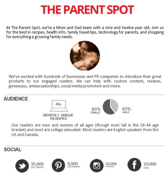 The Parent Spot Media Kit Feb 2018