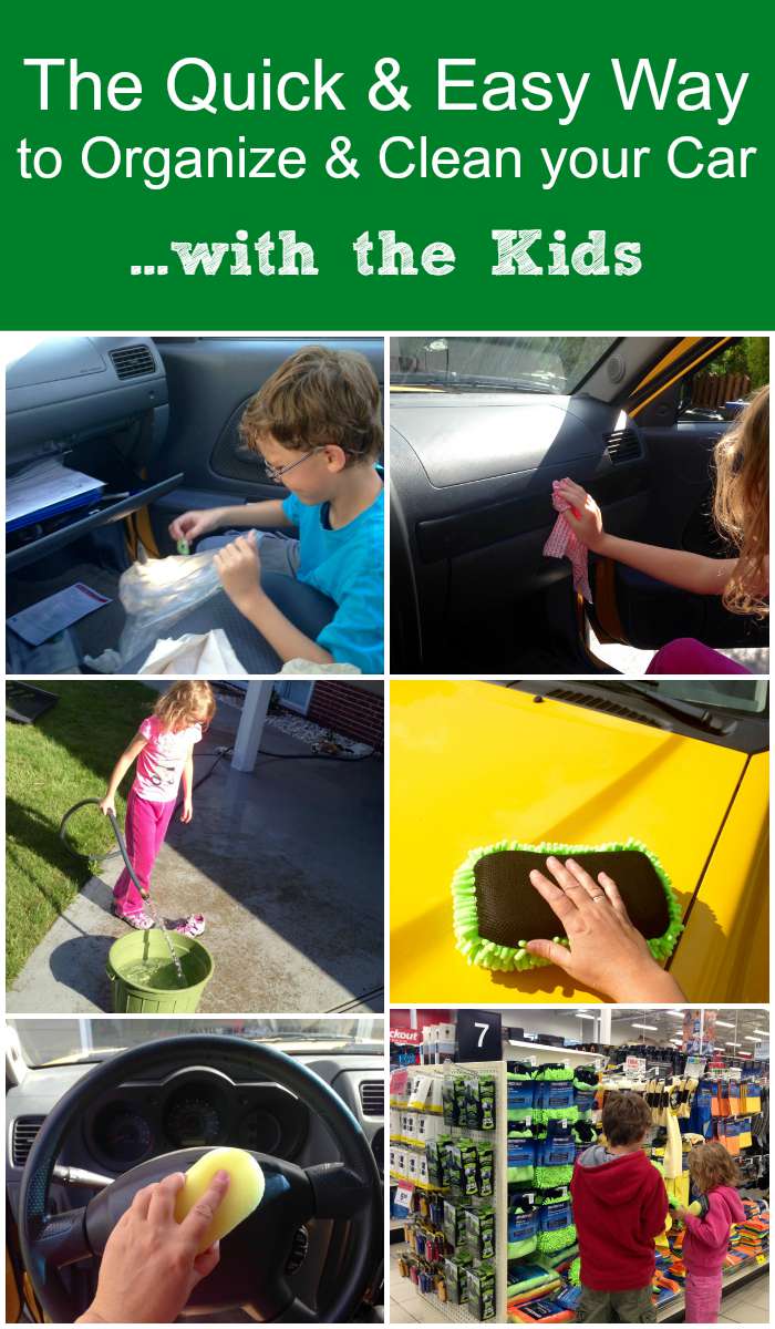 How to Clean and Organize Your Car at Home with the Kids