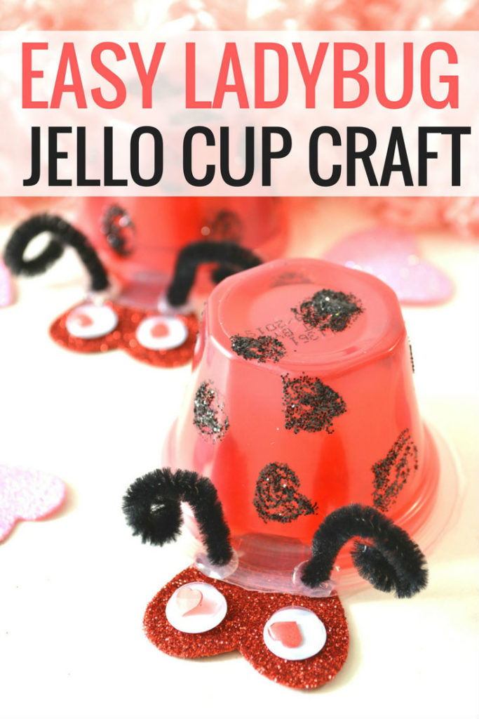 This ladybug craft is so easy to make! All you need is a jello cup, or fruit cup, and supplies you probably already have at home | easy ladybug craft | simple ladybug craft | ladybug craft with googly eyes | jello craft #craft #craftsforkids