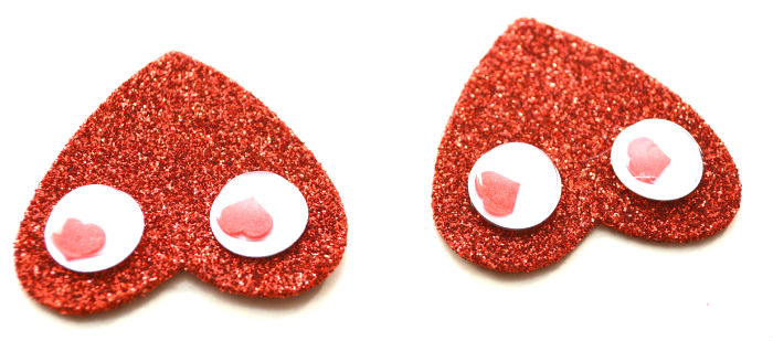 hearts with googly valentines eyes added