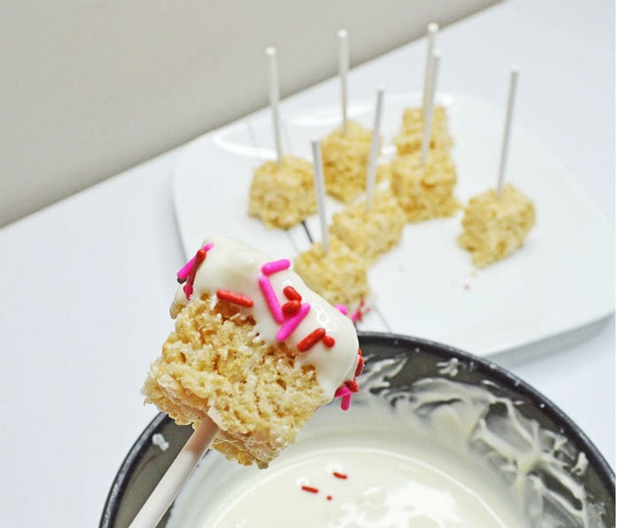 rice krispie pops sprinkles added